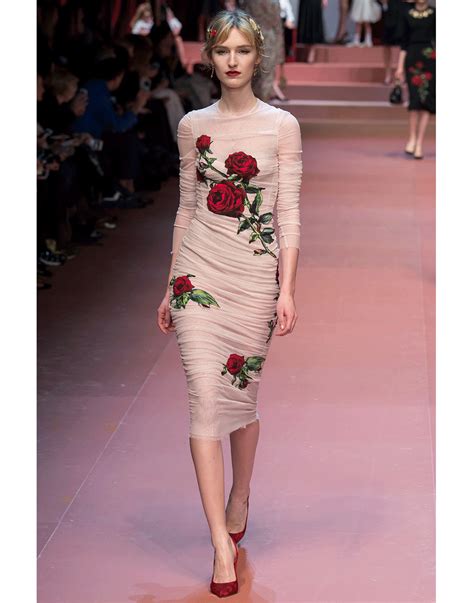 dolce and gabbana pink rose dress